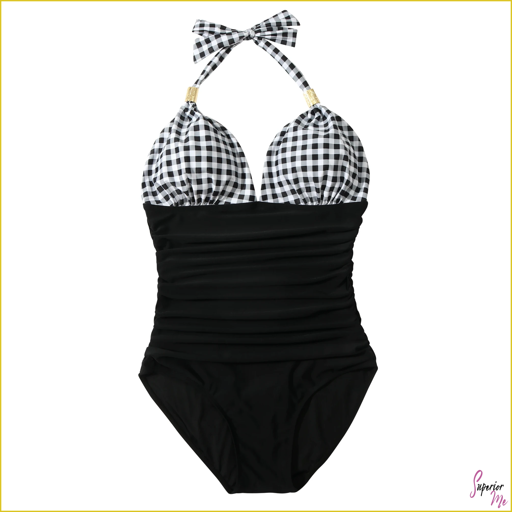 Slimming One-Piece Swimsuit with Wrap Tie & Tummy Control Fit