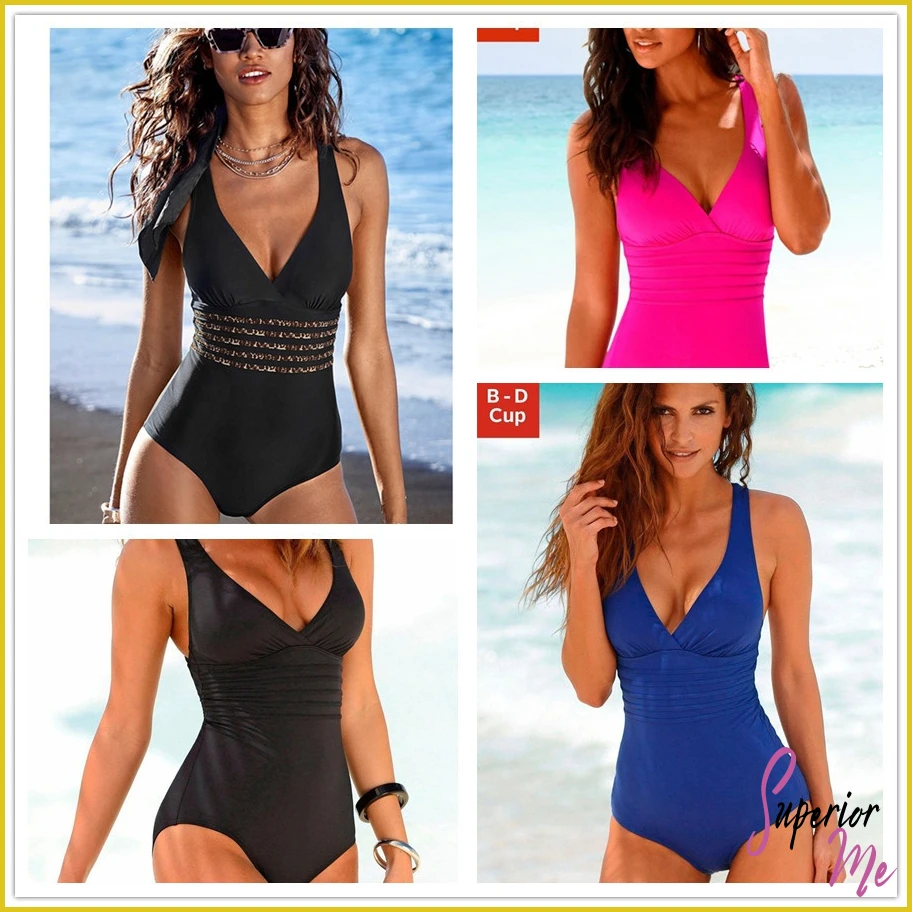 Sexy Cross-Back One Piece Swimsuit for Women – Push Up Monokini Bathing Suit