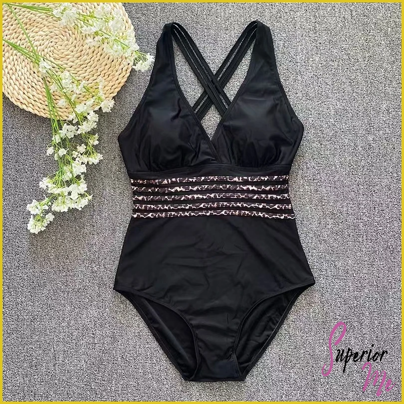Sexy Cross-Back One Piece Swimsuit for Women – Push Up Monokini Bathing Suit
